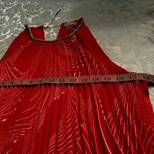 NWT Elie Tahari Chain Neck Pleated Halter Top - Sz Laege